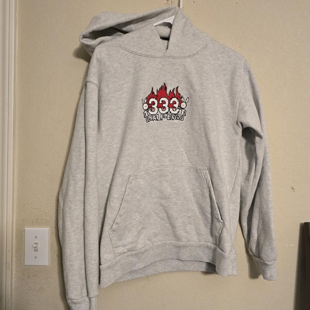 Half Evil 333 X Kodone Bunny Pullover Hoodie Gray Size Medium